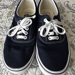 Vans Navy Canvas Sneakers with White Accents